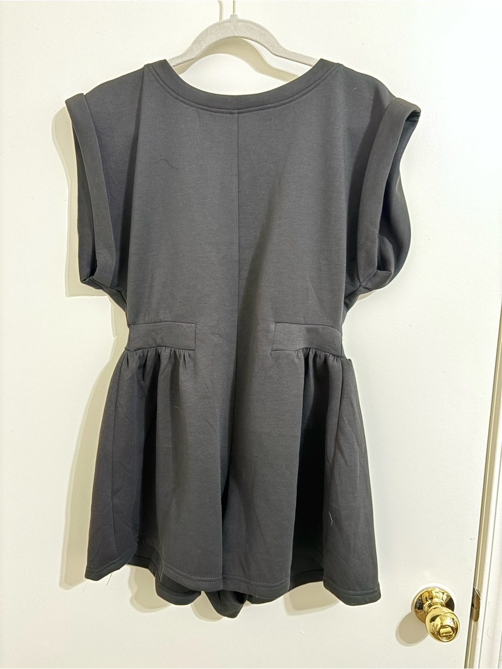 Black Sleeveless Peplum Romper